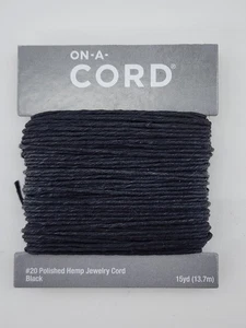 Hemp Jewelry Cord Twisted #20 Black Polished 15 Yards / 45 feet - Picture 1 of 2