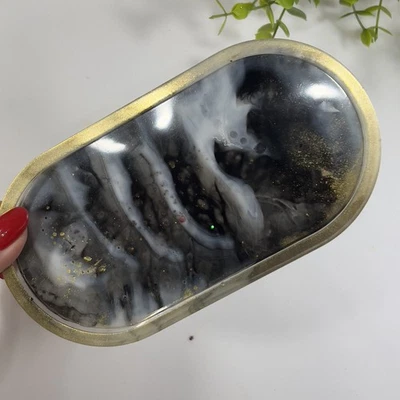 Handcraft decorative tray Elegant black and gold for Home decor, Mother's Day - Image 1 of 4