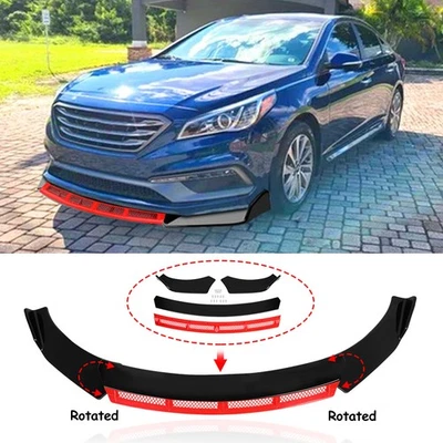 Parachoques delantero brillante para Hyundai Sonata 3 piezas alerón rojo mentón alas Foto 1 de 4