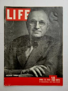 Life Magazine Vol. 18 No. 17 Apr 23, 1945 Original | Harry Truman Cover VG- 3.5 - Picture 1 of 14