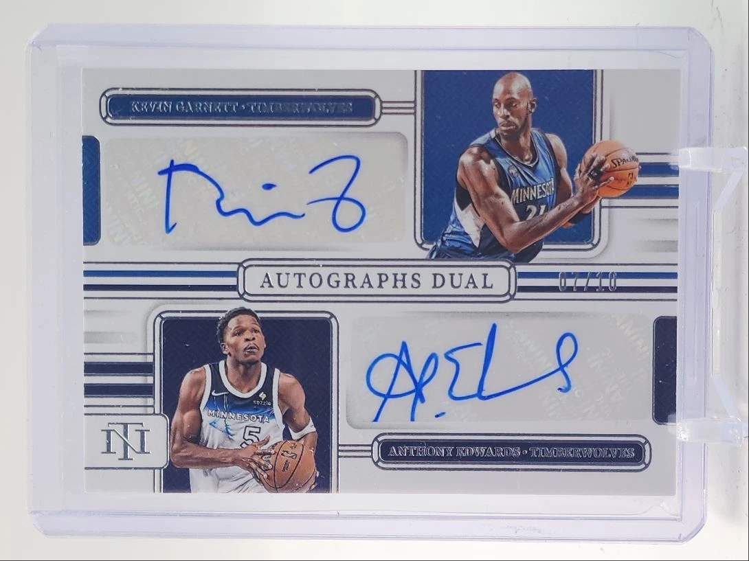 Kevin Garnett Original Autographed Basketball Trading Cards