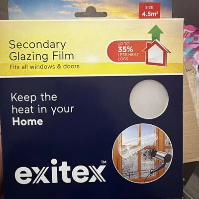 2 Exitex Insulating Film for Windows, Transparent Glazing Film 4.5m2 (3m x 1.5m) - Image 1 of 4