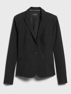 Neu mit Etikett Banana Republic Damenblazer klassische Passform schwarz Größe 4 italienische Wollmischung - Bild 1 von 10