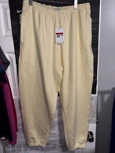NWT NikeLab Men’s Large Solo Swoosh Men's Fleece Pants Yellow/White NEW - Picture 1 of 3