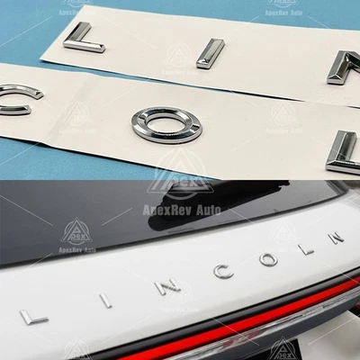 For Lincoln Emblem Glossy Chrome Letters Badge Decal for Navigator Aviator MKZ - Image 1 of 4