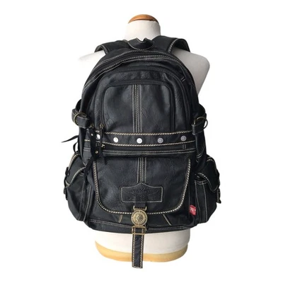DIESEL Vintage Black Backpack Grunge Cyberpunk Avant Garde Dark Military Y2K 00s - Image 1 of 4