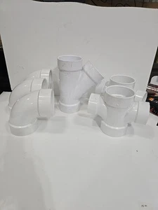4" PVC PIPE Fittings. LASCO & NIBCO Lot Of 6 Pieces Free Next Day Shipping - Picture 1 of 10
