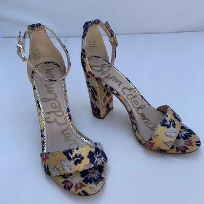 Sam Edelman Yancy Block Heel Pumps Sandals Shoes Size 7 Yellow - Image 1 of 4
