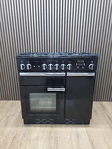 RANGEMASTER PROFESSIONAL+90 DUAL FUEL ⚡️🔥RANGE COOKER IN BLACK &CHROME FSD13amp - Picture 1 of 22