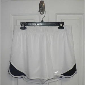 BCG Women's 2-in- 1 Moisture Wicking Running Shorts in White/Black Medium $30 - Picture 1 of 4