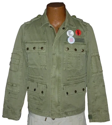 ZADIG & VOLTAIRE KRISY GRUNGE PIN GUITAR MILITARY GREEN WOMEN JACKET XS - Image 1 of 4