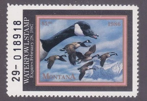 Estampilla de caza de pato Montana A51 MNH OG 1986 - Imagen 1 de 1