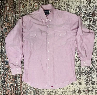 Wrangler Gold Men’s Pink Button Up Dress Shirt - Image 1 of 3
