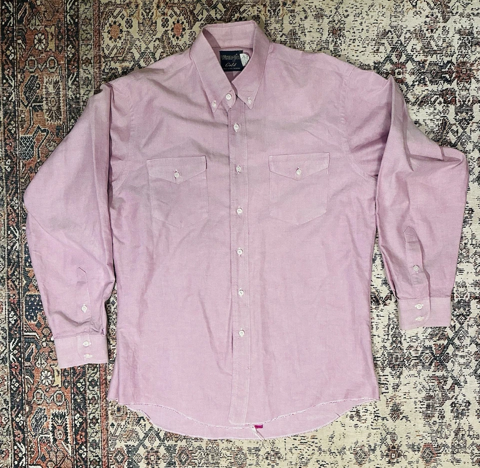Camisa de vestir Wrangler dorada rosa con botones para hombre Foto 1 de 3