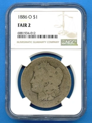 1886 O NGC Fair 2 Morgan Silver Dollar $1 US Mint FR2 Fair-2 1886-O FA2 Lowball - Image 1 of 3