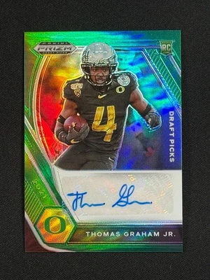 2021 Panini Prizm DP Thomas Graham Jr. DPA-TGH Rookie Green Prizm Auto SP Oregon - Image 1 of 2