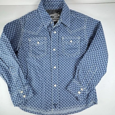 Camisa a Presión Wrangler 20X Competición Western XS Juvenil Azul Geo Perla Vaquero a Presión Foto 1 de 4
