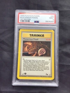Pokemon Cards: Fossil 1st Edition Common: Mysterious Fossil 62/62 PSA 9 - Picture 1 of 6