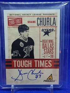 2010 2011 Panini Pinnacle Tough Times Auto Shane Churla Dallas Stars - Picture 1 of 1