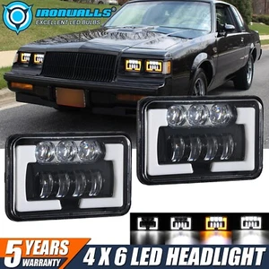Lámpara de señal de giro de faros LED de 4x6" para camioneta Chevy 1981-87 C10 K10 Blazer 2 piezas - Imagen 1 de 12