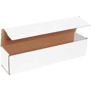 50 18" x 4" x 4" White Corrugated Mailers Tuck Flap Boxes Free Ship - Picture 1 of 1