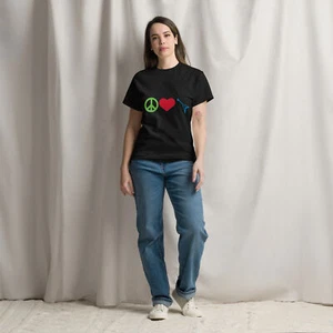 Peace Love Guitar - Unisex classic tee - Picture 1 of 4