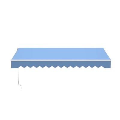 ALEKO Retractable Home Patio 13 x 10 feet Awning Sky Blue Canopy Sunshade - Image 1 of 4