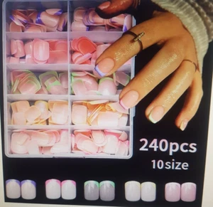 240 Stück quadratische künstliche Nägel    -neu- - Bild 1 von 3