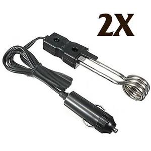 2X 12V In Car Soup Tea Coffee Water Baby Bottle Immersion Heater Boiler Electric - Picture 1 of 7