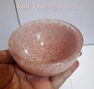 Große Rosenquarz Kristall Orgon Schale handgeschnitzt Kristall Edelstein Schale Geschenk - Bild 1 von 3