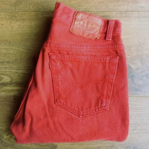 Vintage LEVI'S 501 Straight Red Jeans, made in USA | W32 L34 | Good condition - Picture 1 of 8