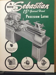 Vtg Sheldon Machine Co Trade Catalog Sebastian Lathe 15" 1955 Tool - Picture 1 of 3