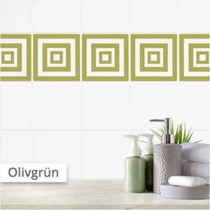 Fliesenaufkleber Tunnel Muster Olivgrün | Fliesenfolie für Küche & Bad - Bild 1 von 1