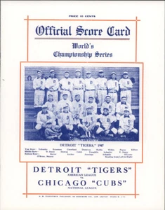 1907 Tigers vs Cubs WORLD SERIES REPRINT Scorecard - Picture 1 of 1