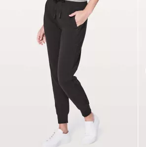 Lululemon Women’s Get Going Jogger 28" Pants Black Size M/8 Light Cotton Terry - Picture 1 of 9