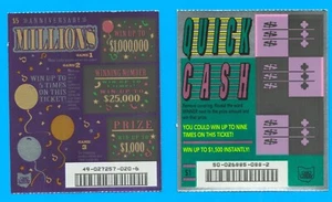 1993 OHIO Lottery scratch ticket expired MINT unscratched lot of 2 different - Picture 1 of 2