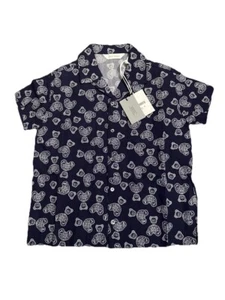 NEW Palm Angels Kid's Boys Blue Paisley Teddy Bear Print Button-Up Shirt Size 10 - Picture 1 of 3