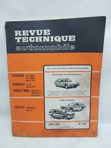 TOYOTA Corolla (CITROËN CX SIMCA 1000 RENAULT R6) - Zeitschrift Automobile Technique - Bild 1 von 5