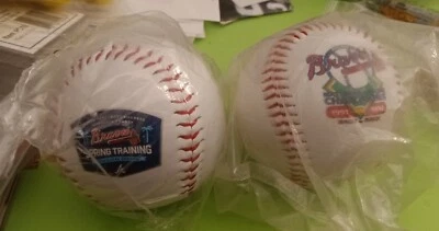 Lot Of (2) Atlanta Braves Commemorative Baseballs 1991-92 NL CHAMPS SPRING 1st - Image 1 of 2