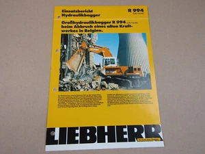 Prospekt Liebherr R994 Bagger Einsatzbericht Abbruch Kraftwerk Belgien De Paepe - Bild 1 von 2