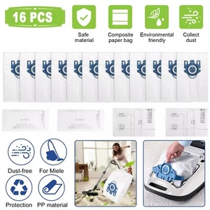 16 x Replacement Vacuum Cleaner Bags Filters for Miele Airclean 3D Efficiency GN - Picture 1 of 7