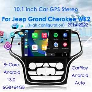 10.1 inch Android CarPlay Stereo Radio GPS For Jeep Grand Cherokee 2014-2022 SWC - Picture 1 of 23