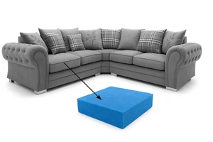 Verona Corner Sofa Cushion Replacment High Density Cut to Size Foam - Picture 1 of 6