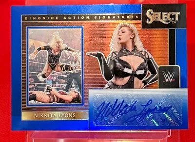 Nikkita Lyons 2024 Select WWE Ringside Action Signatures ✍️ Blue Prizm /49 Auto; - Image 1 of 2