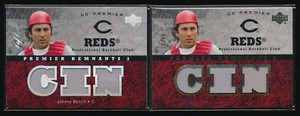 Johnny Bench 2007 Upper Deck Premier Remnants Jersey Relic 18/45 + 1/1 Reds