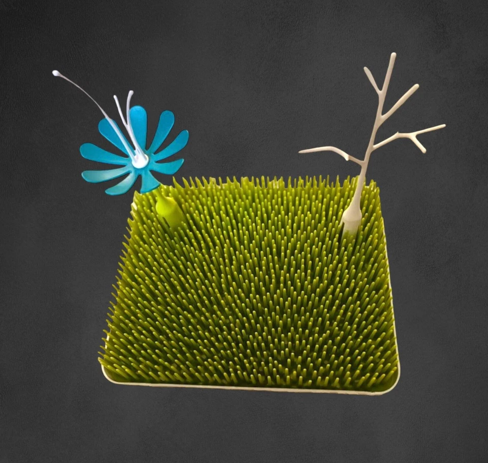 Estante de secado de biberones/platos Boon Flower, ramita, hierba y césped con accesorios Foto 1 de 1