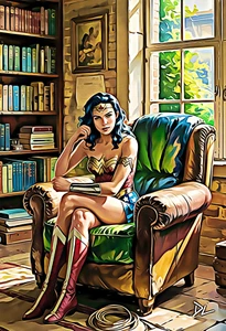 Wonder Woman "In Therapy" Original Pop Art Druck - 13 x 19 Poster - Bild 1 von 1