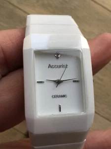 Accurist White Full Ceramic Tank Style Mens Watch MB952W NEW !! BARGAIN!! - Picture 1 of 8