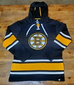 Vintage Fanatics Marke NHL Boston Bruins Trikot Stil Hoodie Erwachsene Größe Large - Bild 1 von 11