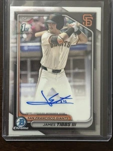 James Tibbs III 1st Bowman Auto 2024 Bowman Chrome Draft CPA-JT Red Sox Giants - Picture 1 of 2